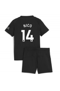 Fotbalové Dres Manchester City Nico Gonzalez #14 Dětské Venkovní Oblečení 2025-26 Krátký Rukáv (+ trenýrky)